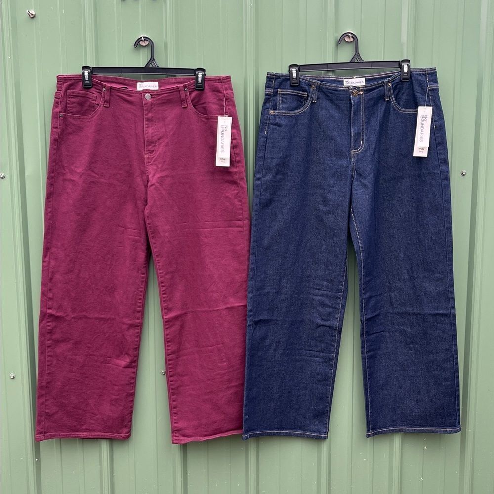 Women’s Denim Baggy Wide Leg Jeans Pants 2-Pack Size XL 16-18